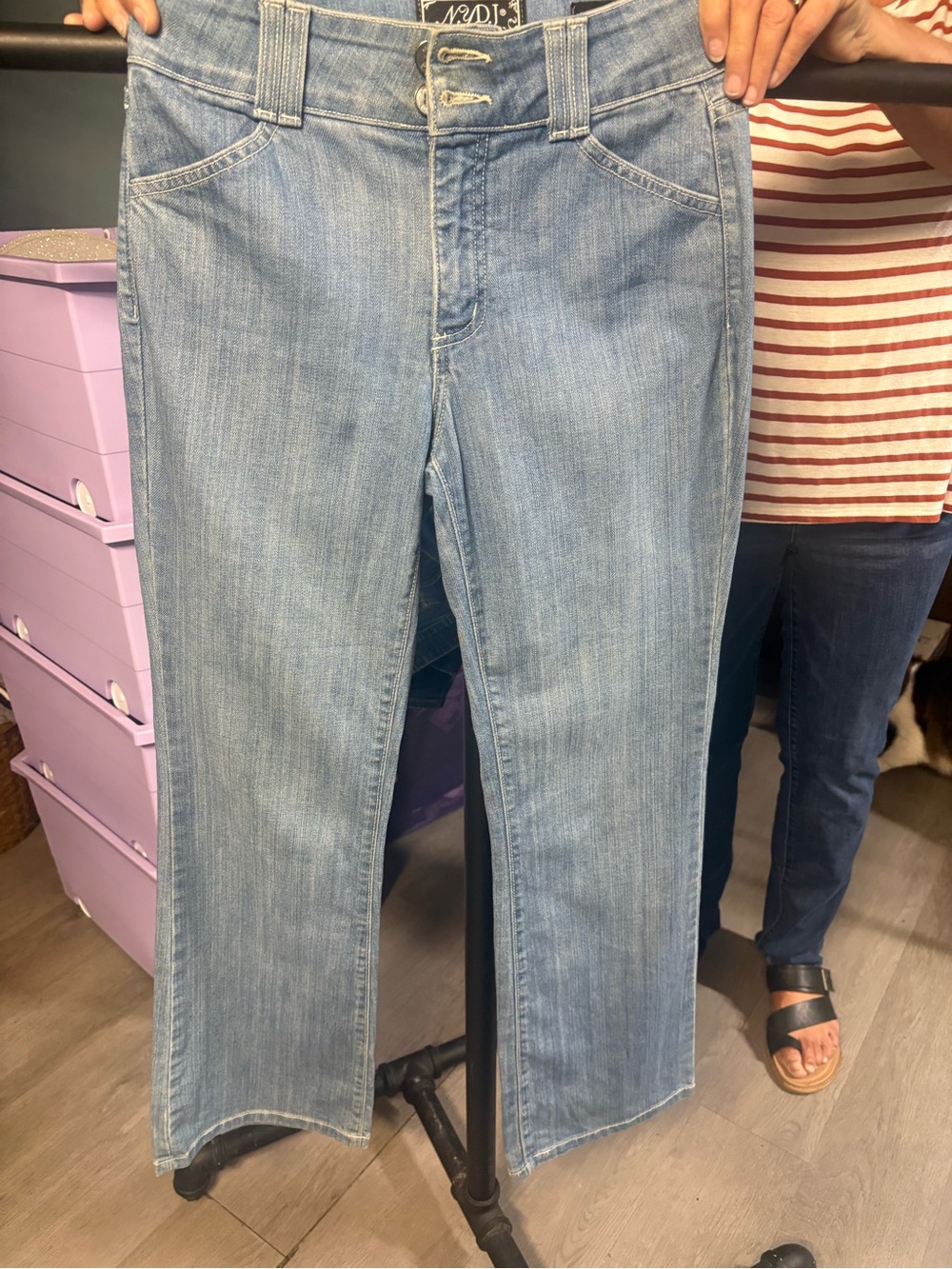 NYDJ Light Blue Straight-Leg Women's Jeans Petite